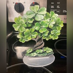 Source Unknown Green Clover Tree Illustration